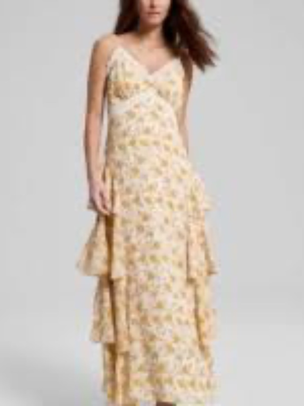 And Now This Women's Ruffled Lace-Trim Maxi Dress,